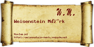 Weisenstein Márk névjegykártya
